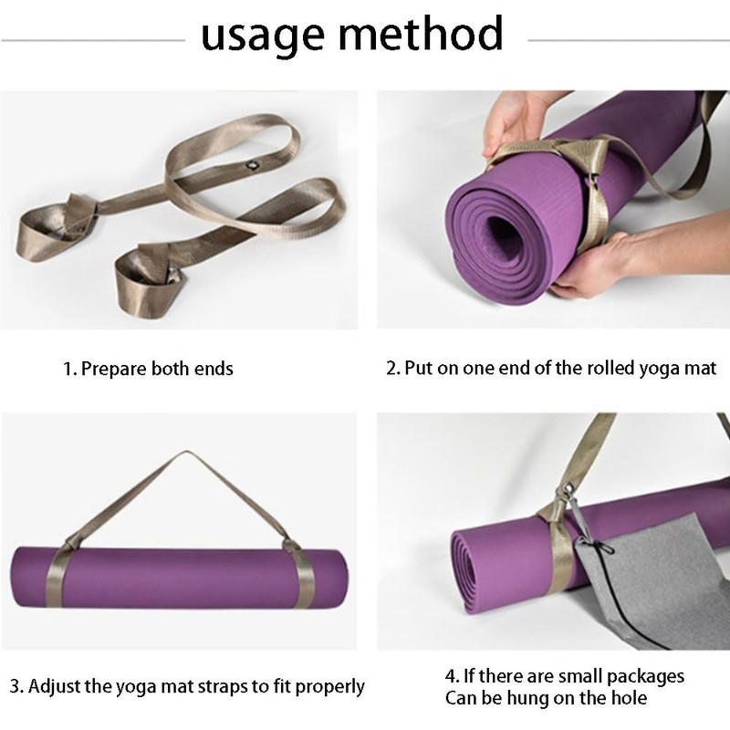WIKEXINGLONGER Yoga Mat Carry Strap Adjustable Loops for all Mat