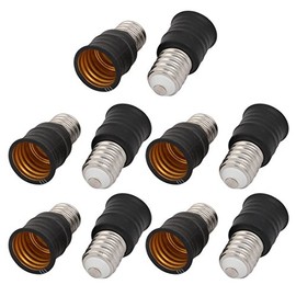 uxcell 10pcs E14 to E17 Lamp Extender Adapter Converter Light Bulb Socket Holder Black