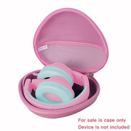 adada Hard Travel Case for iClever HS19 / iClever BTH12 Kids Headphones (Pink)