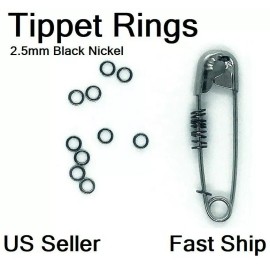 24/7 Fishing Tippet Rings 2.5mm Dry/Wet/Nymph Black Fly Leader Tippet Ring  +FREE SHIP - 20 Pack