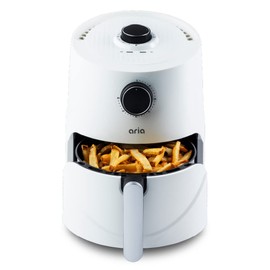 Aria Air Fryers Teflon-Free 3 Qt. Premium Ceramic Air Fryer with Recipe Book, White, (CCW-909)