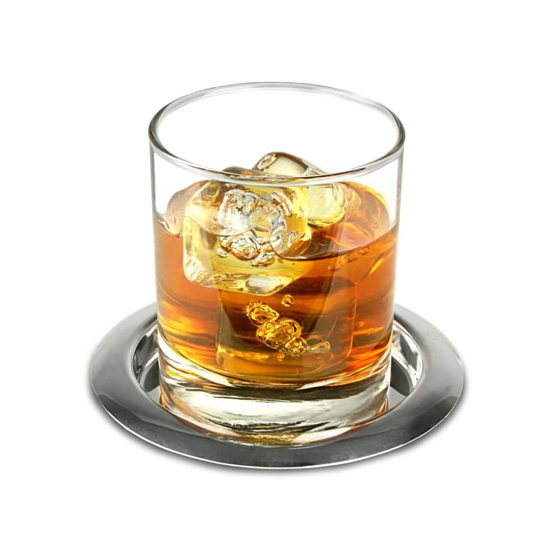 bar@drinkstuff Stainless Steel Drinks Coaster 11cm - Set of 4