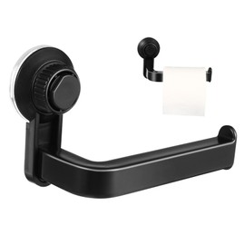 Operitacx Wandhalterung für Toilettenpapier und Handtücher Saugnapf Papierrollenhalter Abs Eleganter Organizer für Badezimmer und Wc Schwarz ohne Bohren Vielseitig Einsetzbar