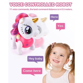 GIRLDTXY Unicorn Robot Toys Rosa