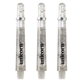 Unicorn Dart Shafts | Gripper 4 Elements | Durable Polycarbonate | Clear with Infused Metallic Flecks | Short 35mm | 3 Stems