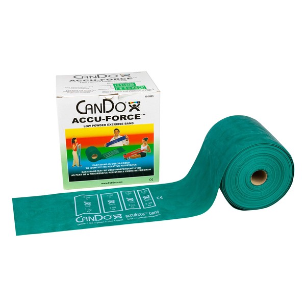 Cando 10-5923 AccuForce Exercise Band Roll, 50 yd Length, Green-Medium