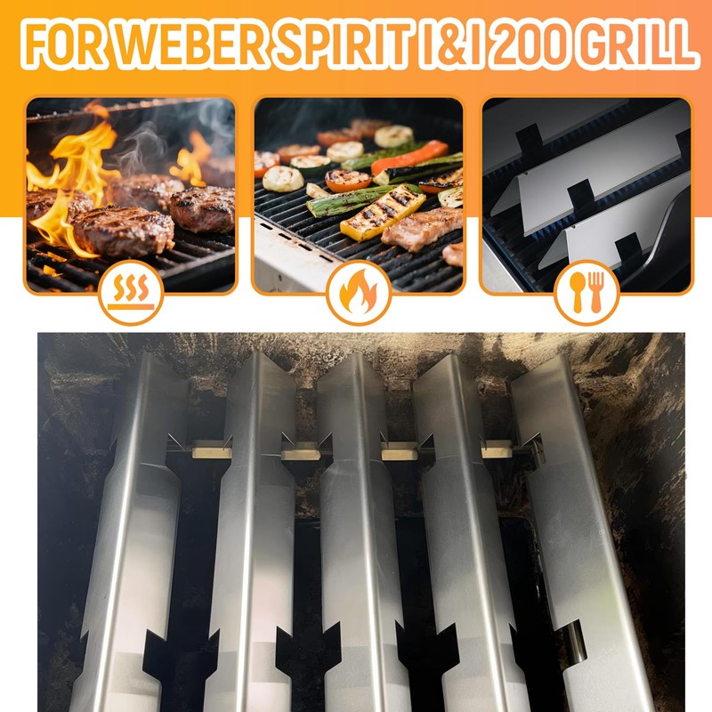 RuiTEERS 7636 Flavorizer Bars and 69787 Grill Burner for Weber
