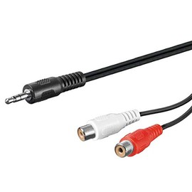 Premium Cord Cable Socket 3.5 mm 2x RCA Male/F 1.5 m