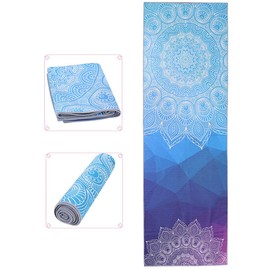 Printed Yoga Towel,Non Slip Travel Yoga Mat Fitness Mat Pad Cover Portable Large Yoga Mat Towel Soft Sweat Absorbent for Hot Yoga Travel Home Gym Pilates Workout Exercise,183 x 63cm