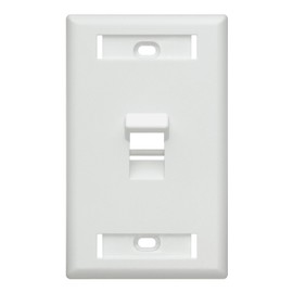 Leviton 42081-1WS 1-Port Angled QuickPort Wallplate with ID Windows, White