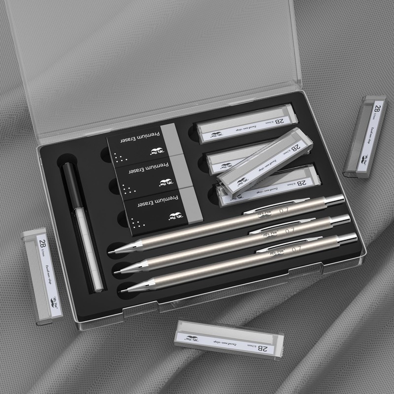 Mr. Pen Metal Mechanical Pencil Set, 0.7mm, 3 Pack, Fine