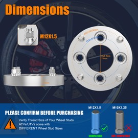 GAsupply 4x110 to 4x156 Wheel Adapters Fit for Pioneer 500 700-2 700-4 Big Red, 1 inch 25mm 4x110mm to 4x156mm ATV Wheel Spacer Adapter with 12x1.5 Studs 74.1mm Hub Bore, 4pcs