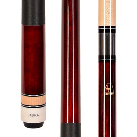 ASKA L2 2-Piece Pool Cue Stick, 58-inches Hard Rock Canadian Maple, 13mm Hard Tip (19-Ounce, Red)