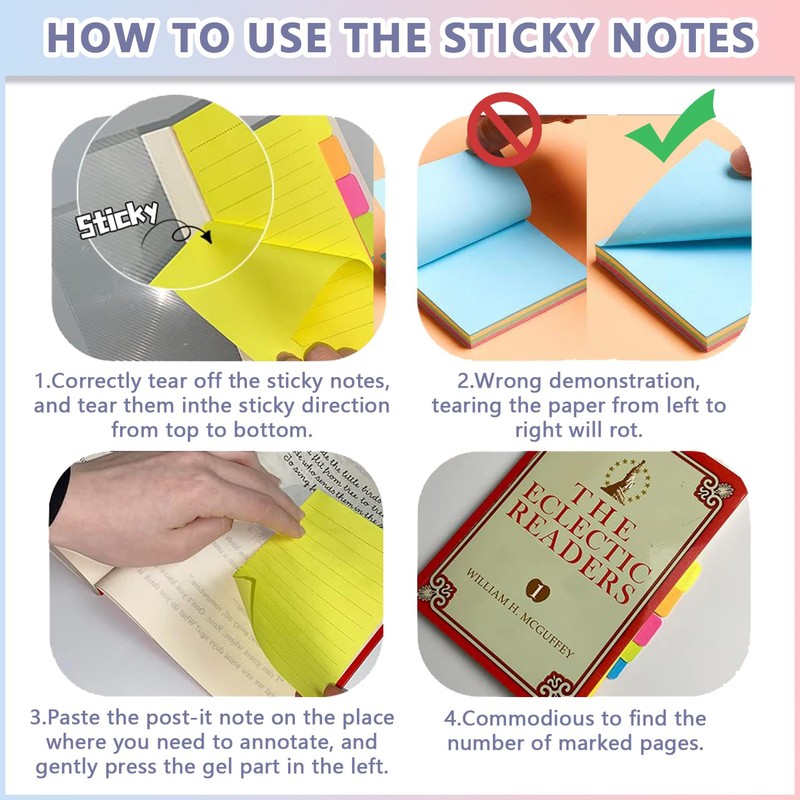 Sticky Notes Set 410 Pack, Divider Sticky Notes Tabs,Planner Sticky