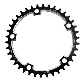 BULLSPANN Narrow Wide Chainring for Speed Road Bike for 130 BCD Bicycle Chainring 159.89 mm/6.29 Inch Black CNC Aluminium Alloy Pack of 1