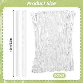 60 Pcs Clear Luggage Tags,Luggage Straps 6 inch Transparent Bag Tags Plastic Clear Tag Holder Suitcase Tag Loops for Travel Bags Name ID Identification Cards Keychains Accessories