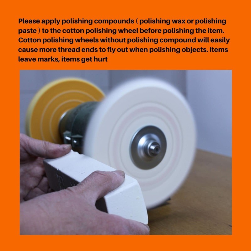 Amacupid Cotton Buffing Wheel Kit 6 inch. for Bench Grinding