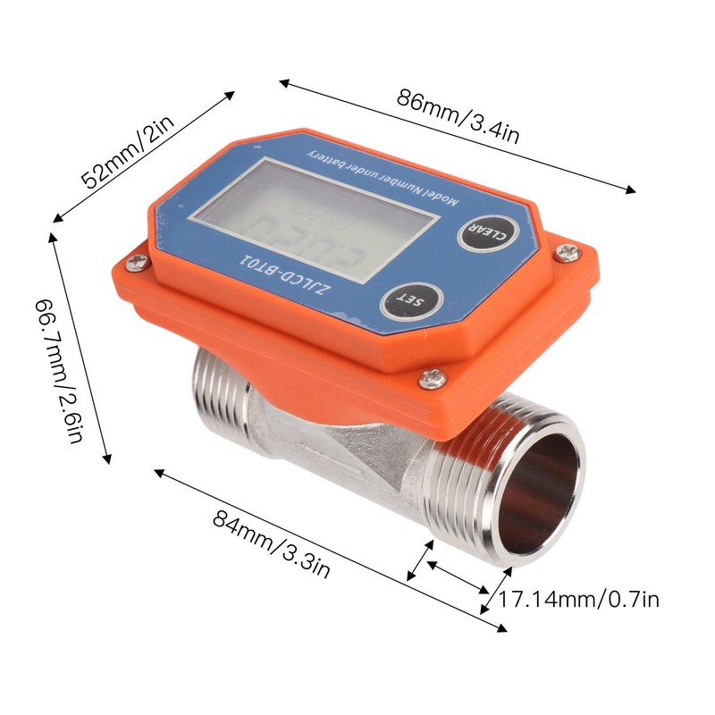 Water Flows Meter, Digital Display Water Flows Sensor, Acid Alkali