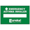 Vsafety 31041CB-S'Emergency Asthma Inhaler Sticker' Sign, 55 mm x 35