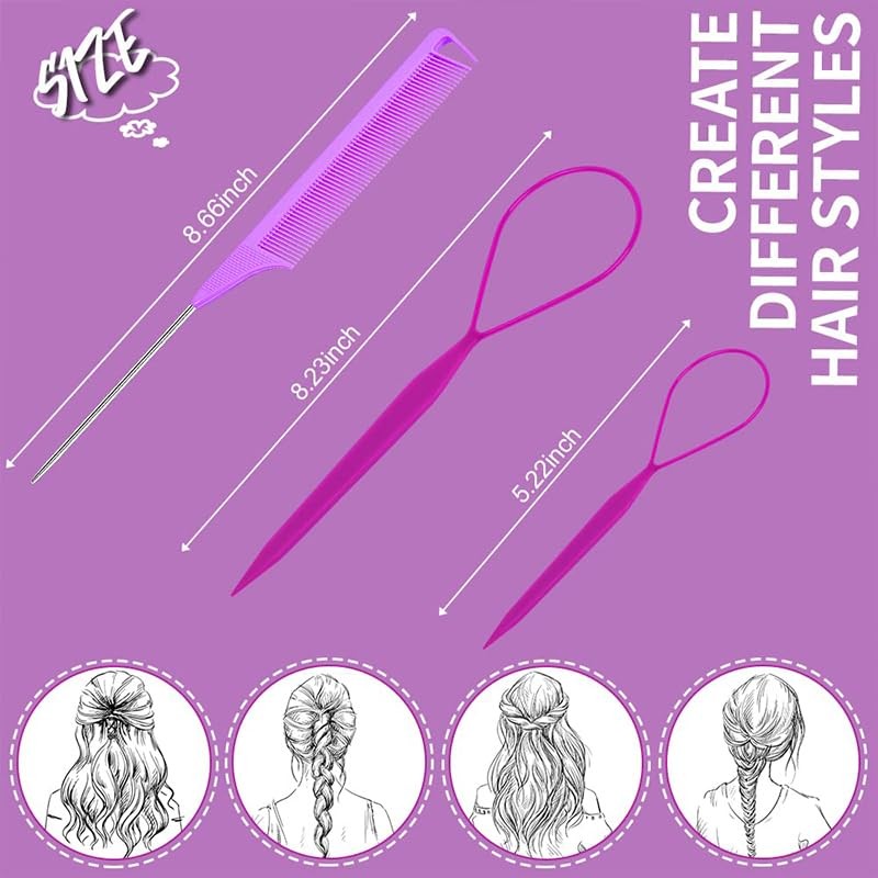 MORGLES Topsy Tail Hair Tool, Hair Braiding Tool for DIY