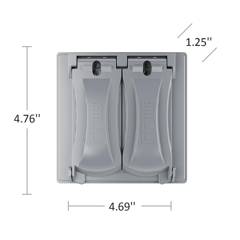 Hubbell-Bell MX2050S Two Gang Two Device Flat Metal Weatherproof Receptacle