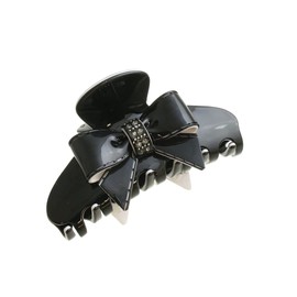 VINGTAINE H7506-BK- Enamel Stitching Ribbon Hair Clip Hair Accessory