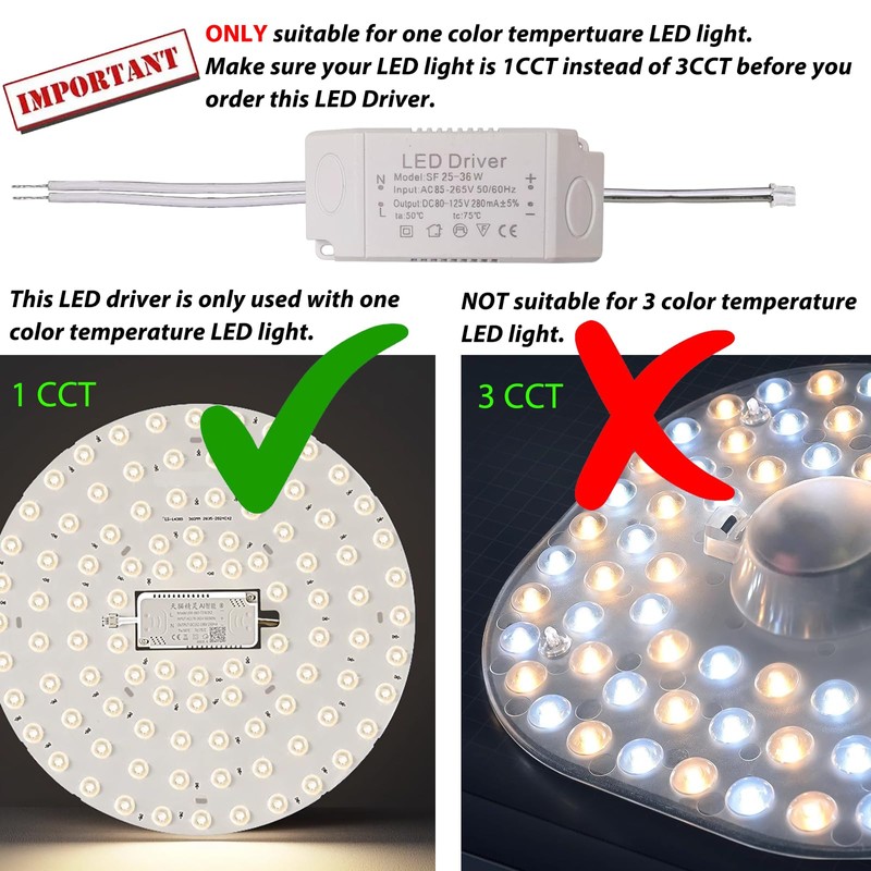 LED Driver 25-36W for Single Color Ceiling Strip Spot Light