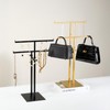 Purse Display Stand Jewelry Towers, Double T-Shaped Tabletop Stainless Steel