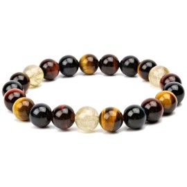 PINK KISS Rutilated Quartz, 3 Colors, Tiger Eye, Natural Stone, Power Stone, Bracelet, Large, 0.4 inches (10 mm), Inner Circumference 6.7 inches (17 cm), Female M-L, Men's M 484_325PM08021-17 cm, One