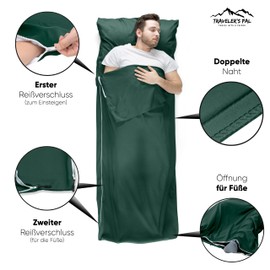 Traveler's Pal Sleeping Bag Made from 100% High-quality Cotton - Sleeping Bag with Side and Foot End Zip - Light and Thin Lining Summer Sleeping Bag Breathable and Skin-friendly