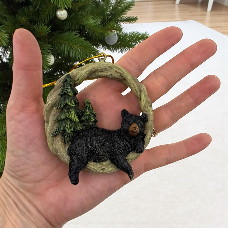 Black Bear Ornaments – Christmas Tree Holiday Decorations, Set of
