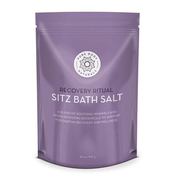 Sitz Bath Salt – Postpartum Care and Hemorrhoid Treatment – Natural Soak for Self Care and Hemmoroid Treatment - Post Partum Essentials, 32 Oz, by Pure Body Naturals