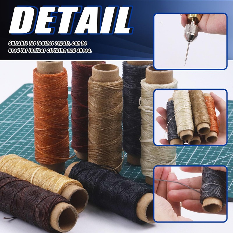 Glarks 15Pcs Sewing Awl Kit Portable Leather Stitching Repair Stitch