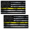 Thin Yellow Line Flag Grunge Stickers 2 Pack