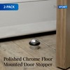 XFORT Polished Chrome Floor Mounted Door Stopper - Soundproof Door
