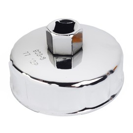 YZYUN Oil Filter Wrench 77mm 12 Flutes, Oil Filter Cap Removal Tool Compatible with Renault, Chery