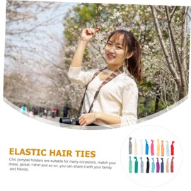 Ipetboom Thick Hair Elastic Hair Ties 100pcs Women Girls Ponytail Holders Colorful Random Color