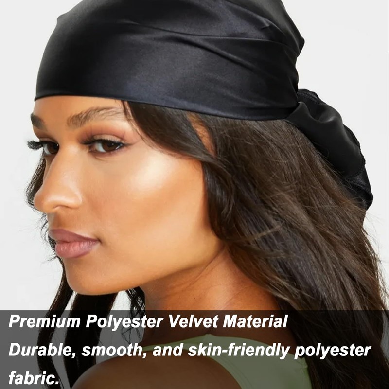 HEIZHU Silk Durag Mens for 360 Waves Dreadlocks, Silky Satin