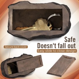 Ram-Pro 2Pc Hide-a-Spare-Key Fake Rock - Looks & Feels Like Real Stone - Safe for Outdoor Garden or Yard, Geocaching