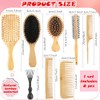 Juego de 8 cepillos de bambú para el cabello, de