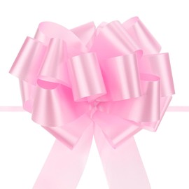 TOP-VIGOR 20Pcs 5 Inch Large Pull Bow Big Gift Wrapping Bows Ribbon Pink for Wedding Car Baskets Presents Christmas Bow