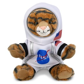 DolliBu Squat Tiger Astronaut Plush Toy - Super Soft Wild Life Astronaut Stuffed Animal with Space Helmet and NASA Astronaut Suit, Spaceman Doll Decor for Girls and Boys - 8 Inch