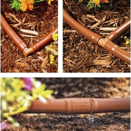 20-Pack USA Made - Drip Irrigation Brown Barbed Adapter Tee Fittings - Fits 1/2” Inch Thread x 17mm .600” ID Drip Tubing - 1/2" Inch Adapter Tee