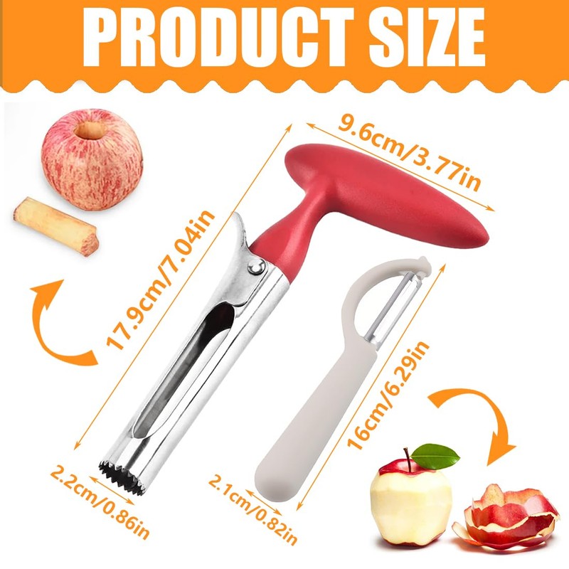 EIH1 1 x Premium Apple Corer, with 1 Apple Peeler,