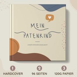 Godchild Book Memory Album: Gift from Godmother / Uncle Gift for Godchild to Fill in and Design - 96 Pages - Christening Gift - by Sophies Kartenwelt