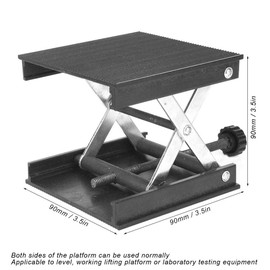 Lifting Table Platforms, Plastic Plate and Metal Bracket Lifting Platform Stand for Laboratory Tool and Level, 90 x 90 mm, Black