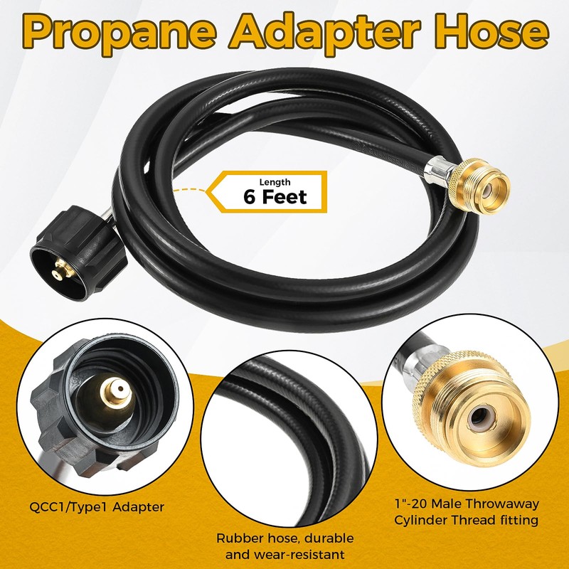 6FT Propane Adapter Hose with Stove Pressure Regulator