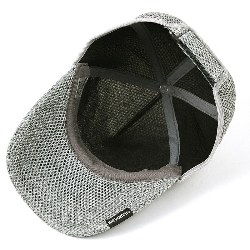 BIGWATCH Men's Plain Round Mesh Cap, Large Size - grays