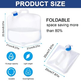 Water Canister with Tap, Foldable Water Canister, 10 L, Foldable Water Canister, Water Canister Camping, Camping Water Canister, for Camping, Hiking and Water Storage at Home