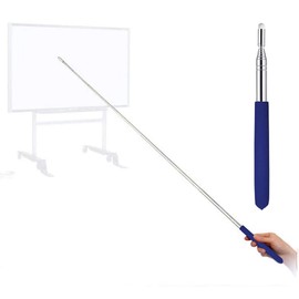 Telescopic Teachers Pointer,Teaching Pointer Stick for Classroom,Metal Hand Retractable Pointer Extended Length 39Inch, Handheld Presenter Whiteboard Pointer (Flet Blue)